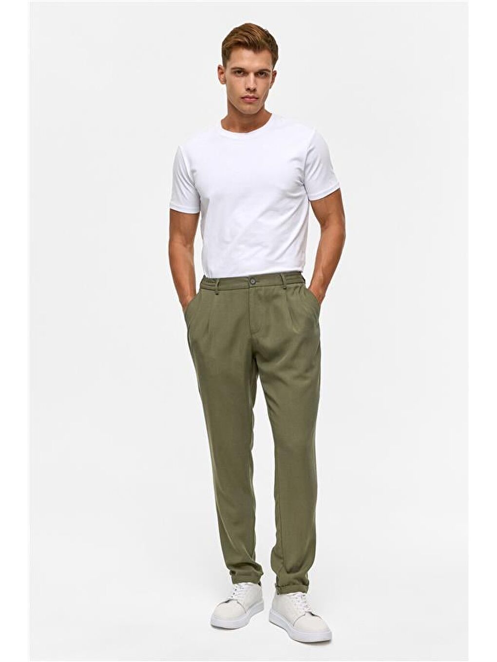 Koyu Haki Slim Armürlü Jogger Pantolon-6