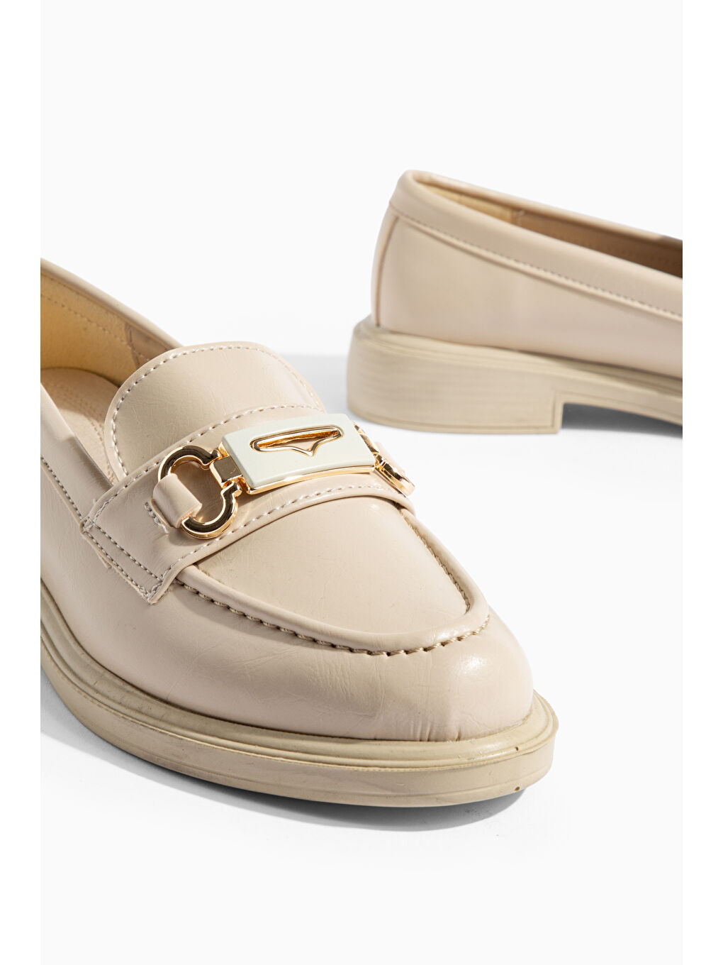 Bej D705 Günlük Ortopedik Kadın Loafer Ayakkabı-4