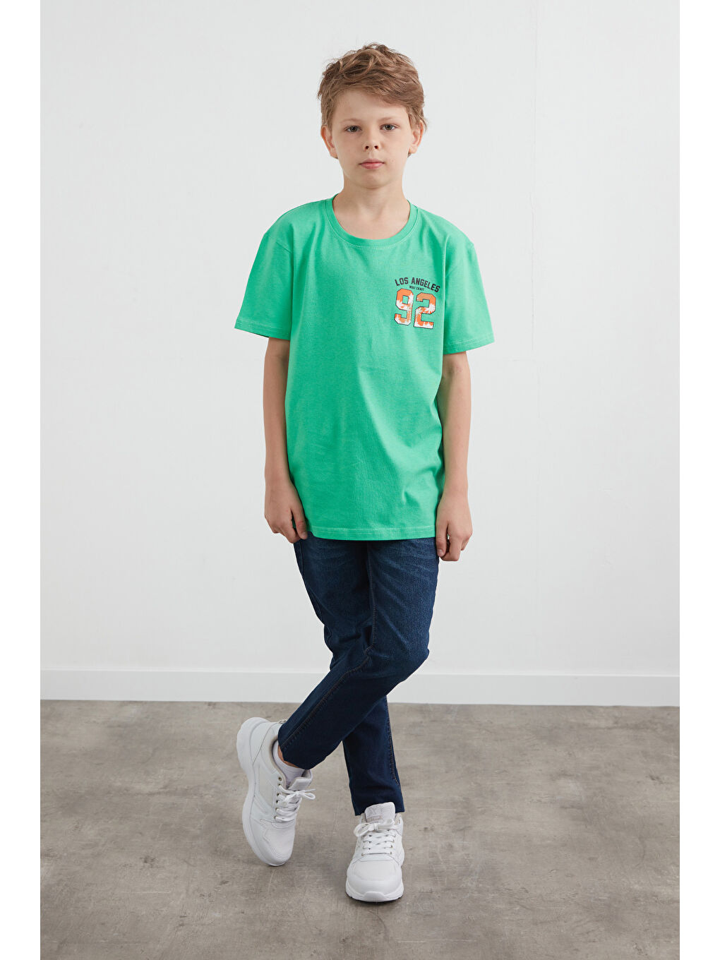 Yeşil Önü Ve Arkası 92 Baskılı Erkek Çocuk Tişört-2