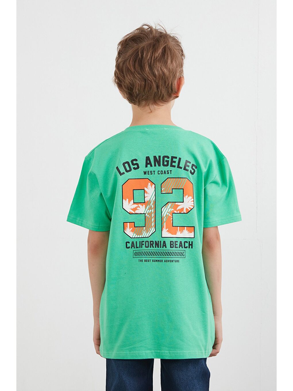 Yeşil Önü Ve Arkası 92 Baskılı Erkek Çocuk Tişört-3