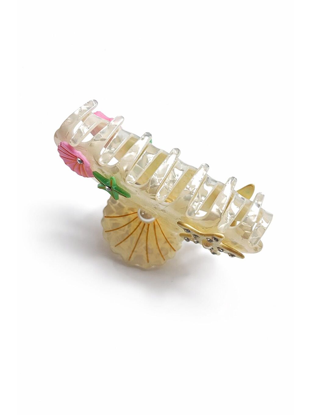 Yeşil Deniz Figürlü Lüks Asetat Mandal Toka-2