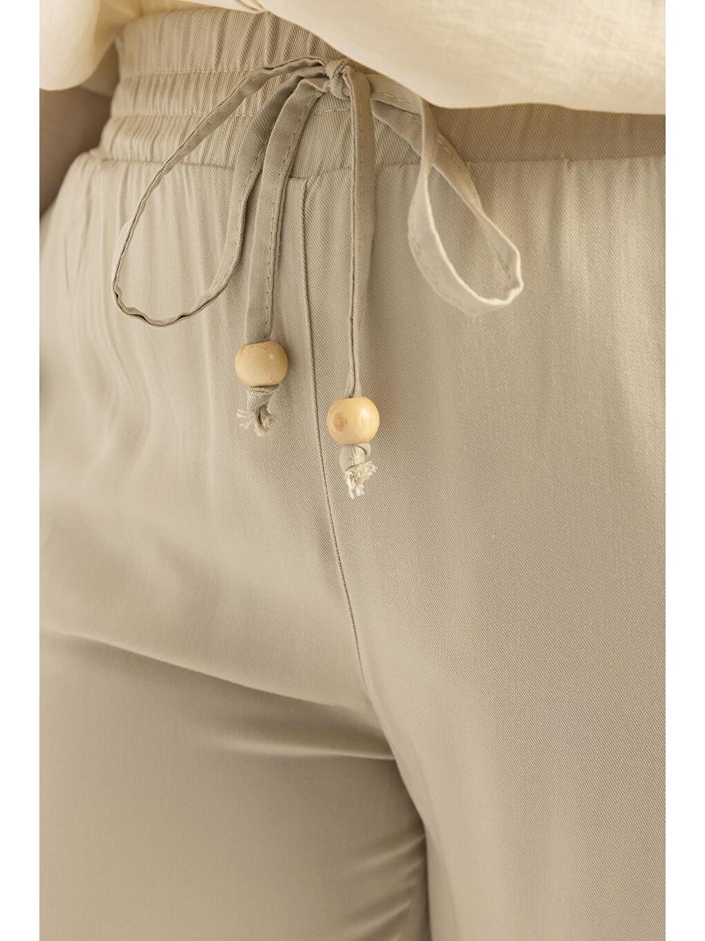 Yeşil Defne-Beli Lastikli Pantolon-3