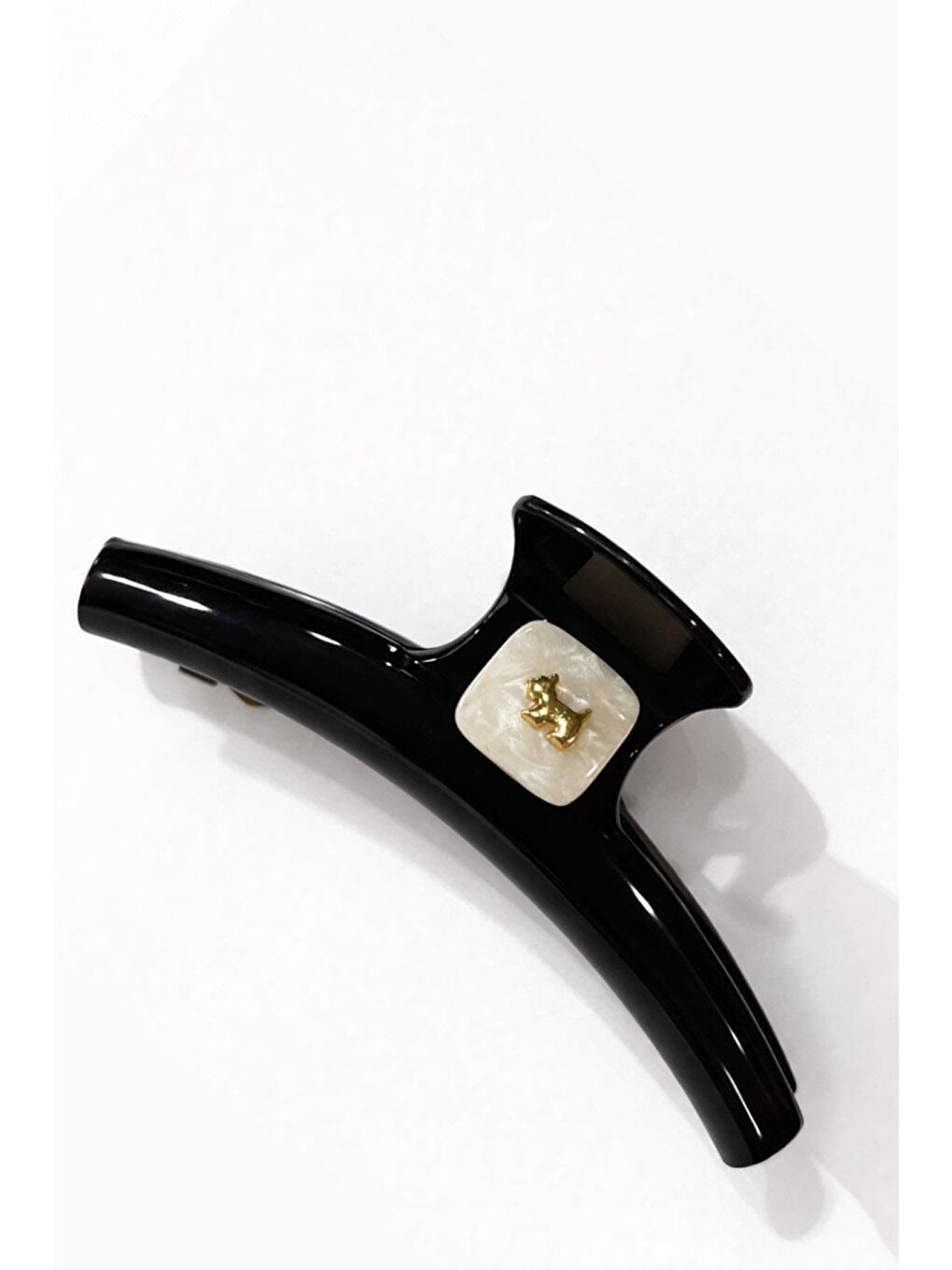 Siyah Agatha Lüks Asetat 12 CM Büyük Mandal Toka-1