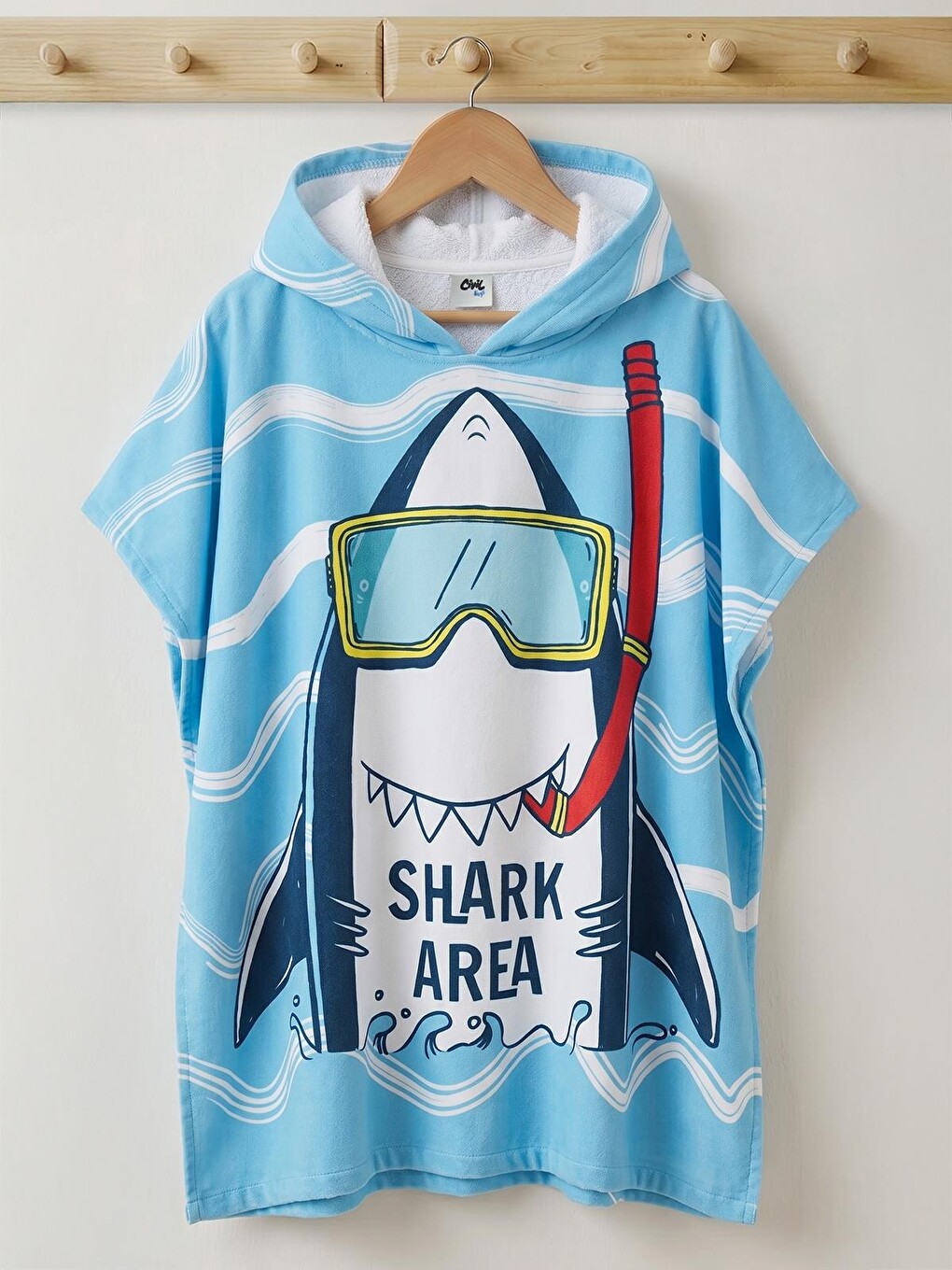 Turkuaz Boys Shark Area Desenli Panço - Mavi