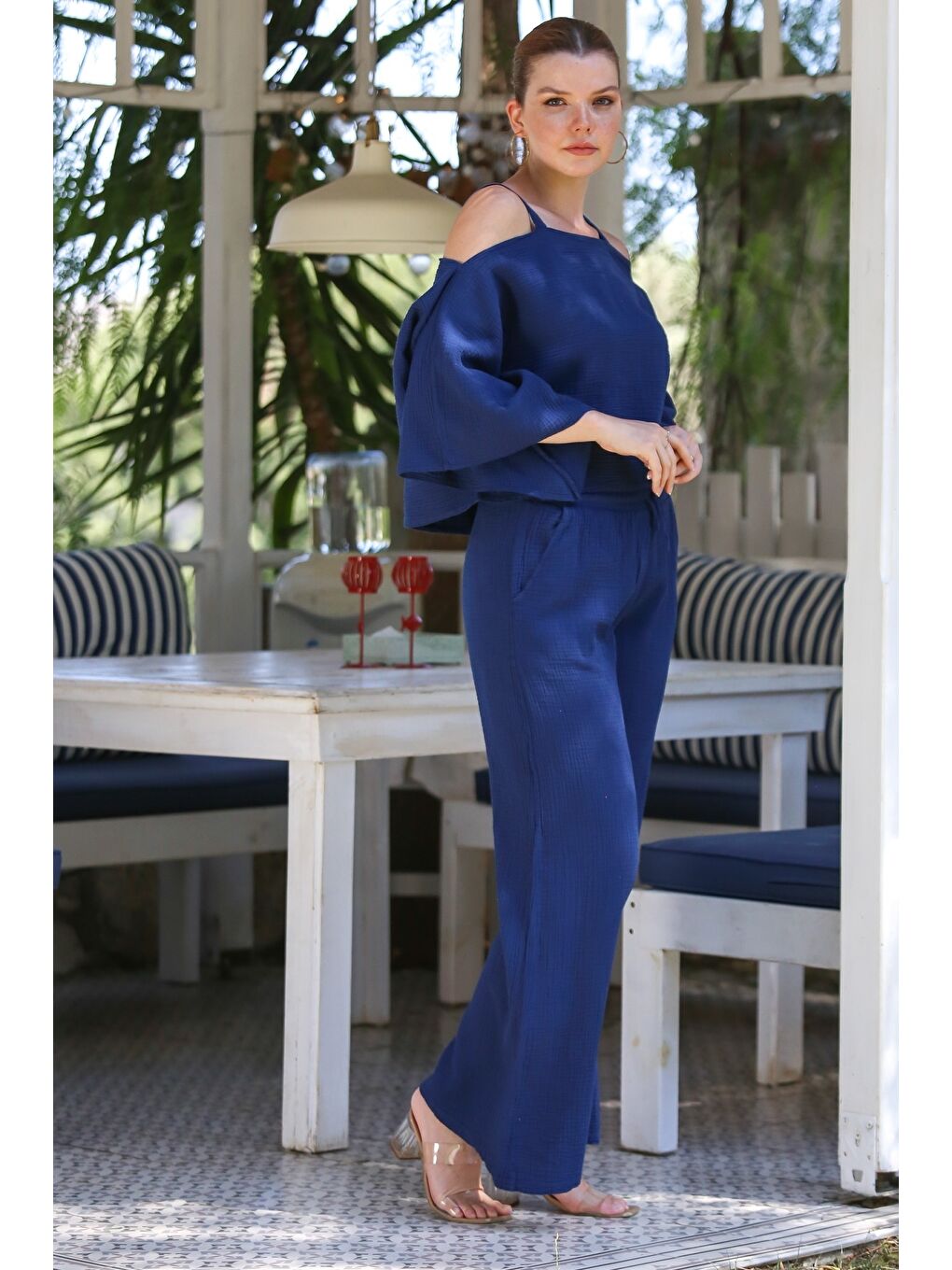 Organik Sertifikalı Pamuk Lacivert Casual Dokuma Alt Üst Takım 50-110 70-65-3