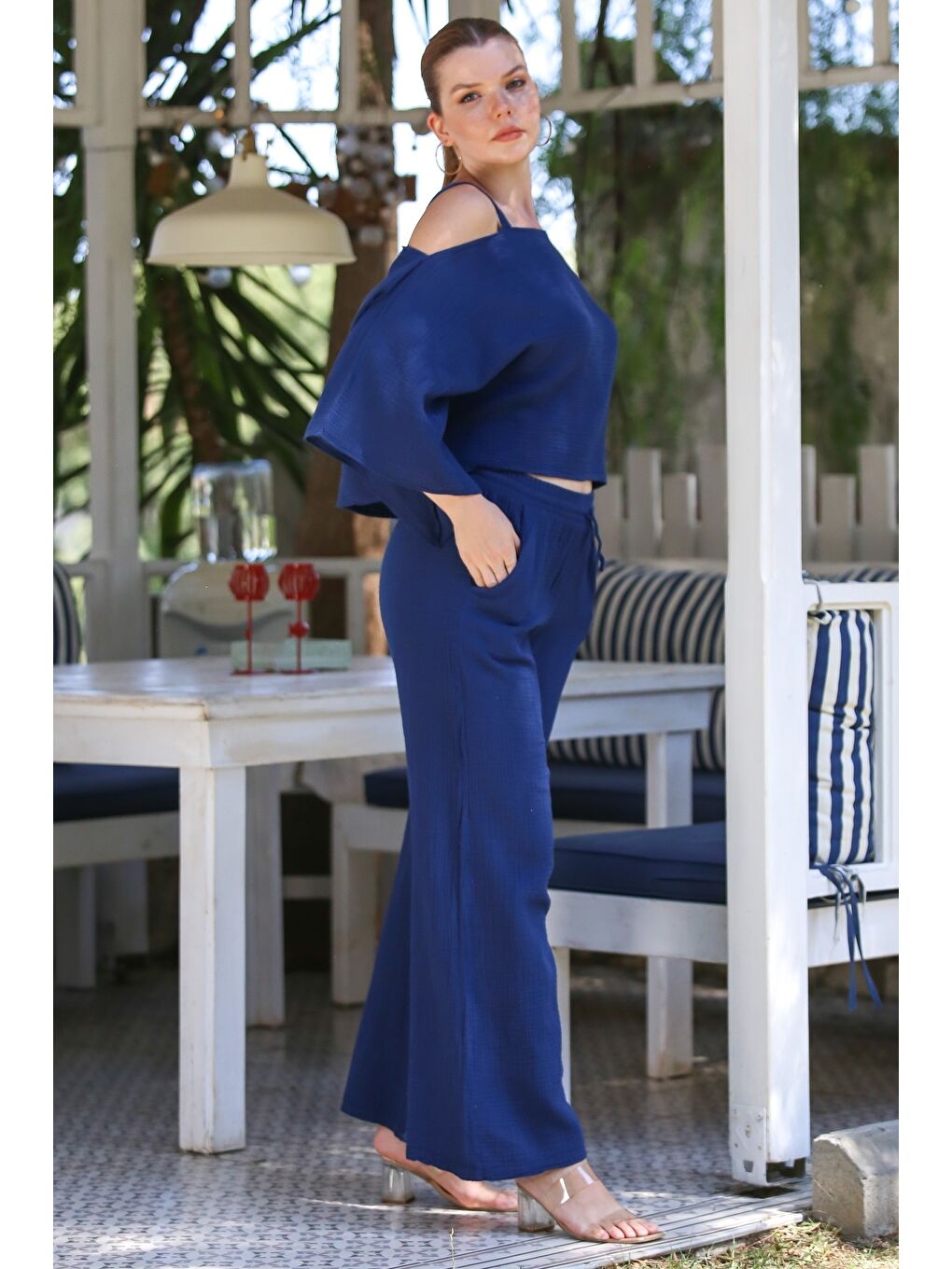 Organik Sertifikalı Pamuk Lacivert Casual Dokuma Alt Üst Takım 50-110 70-65-4