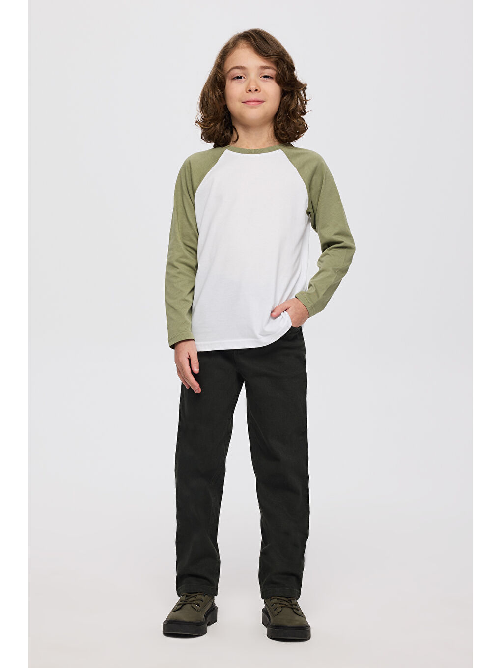 Erkek Çocuk Uzun Kollu T-Shirt Ekru-1