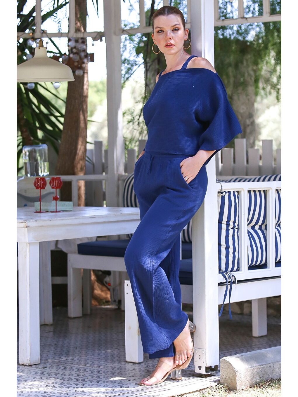 Organik Sertifikalı Pamuk Lacivert Casual Dokuma Alt Üst Takım 50-110 70-65-5