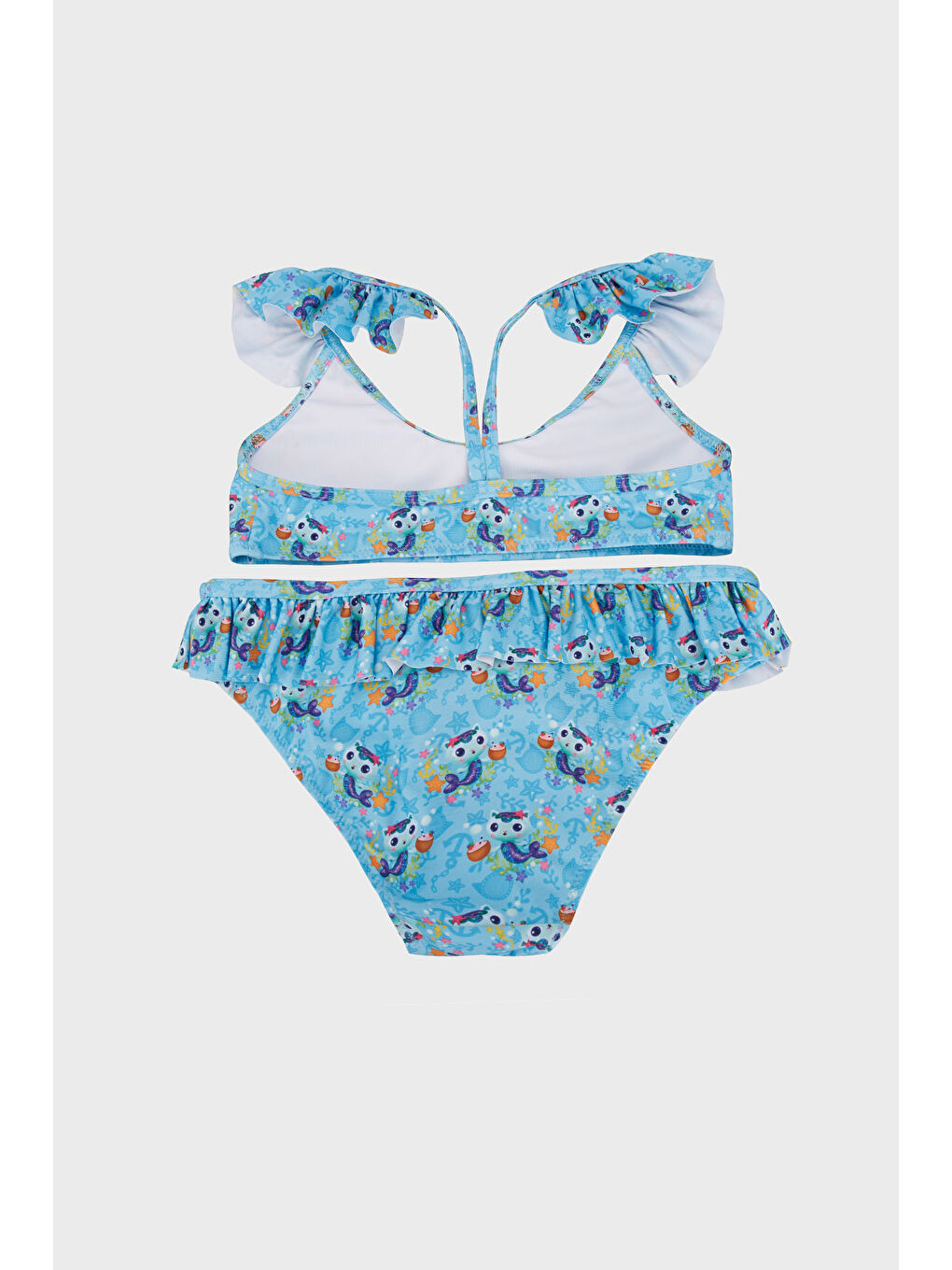 Mavi Mercat Baskılı Çabuk Kuruyan Fırfırlı Bikini Takım  SB2511120000-1