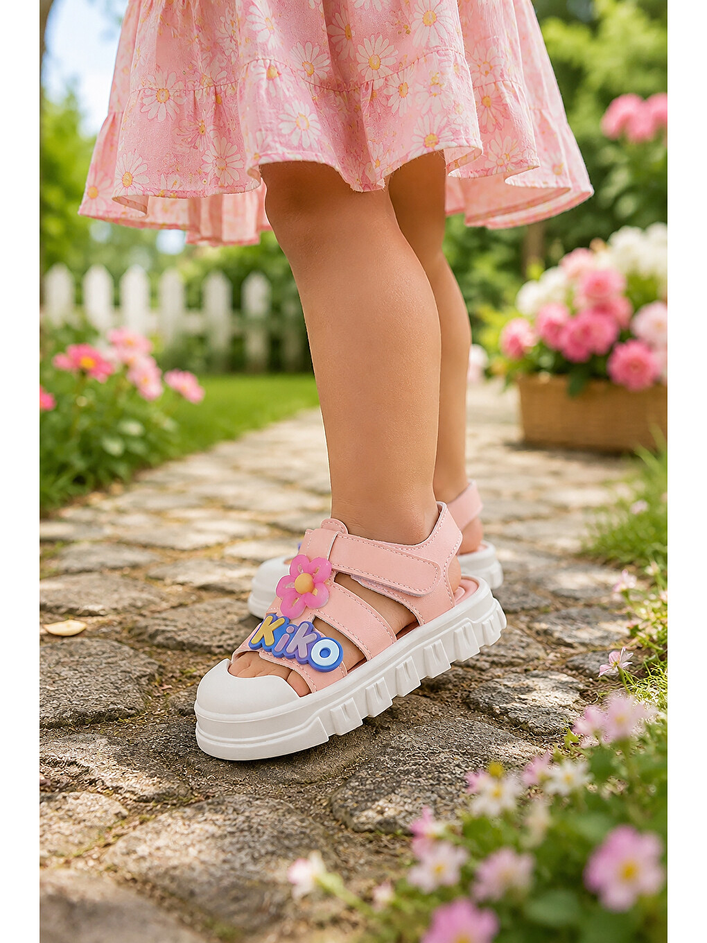 Pembe Jane Hafif Taban Kız Çocuk Sandalet-2