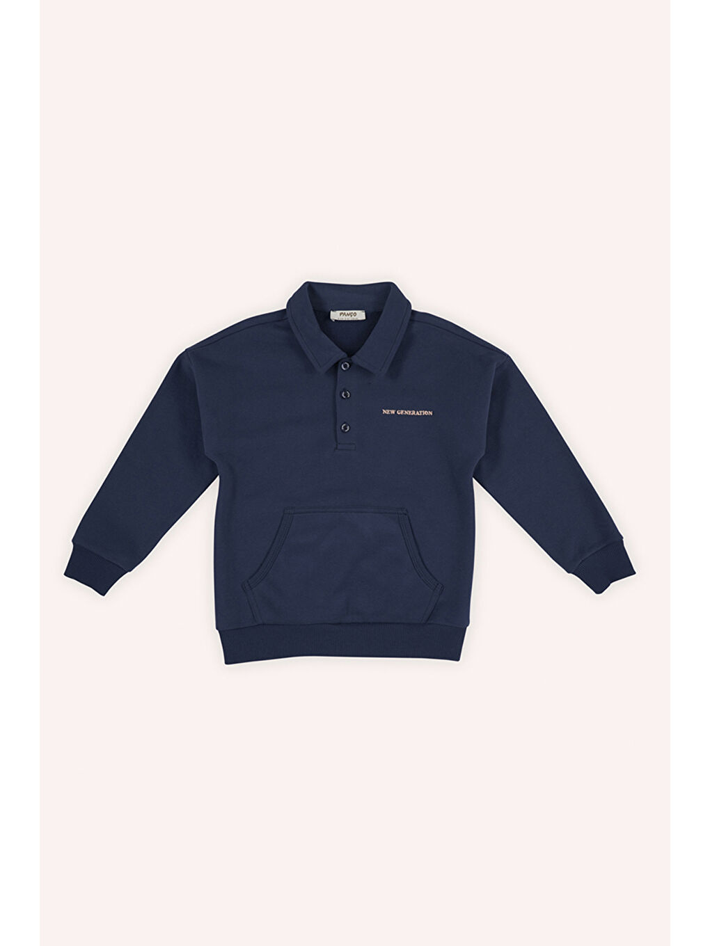 Panço Lacivert Erkek Çocuk Yakalı Sweatshirt - 1