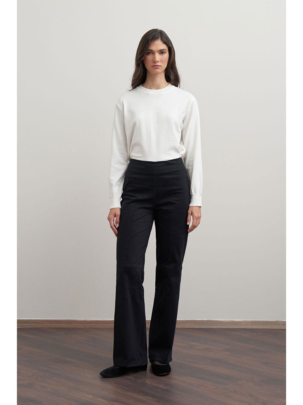 Siyah-Parçalı Gabardin Pantolon-1