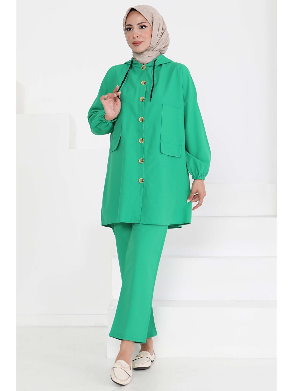 Yeşil Tunik Pantolon İkİli Takım Yesil - 27290-1