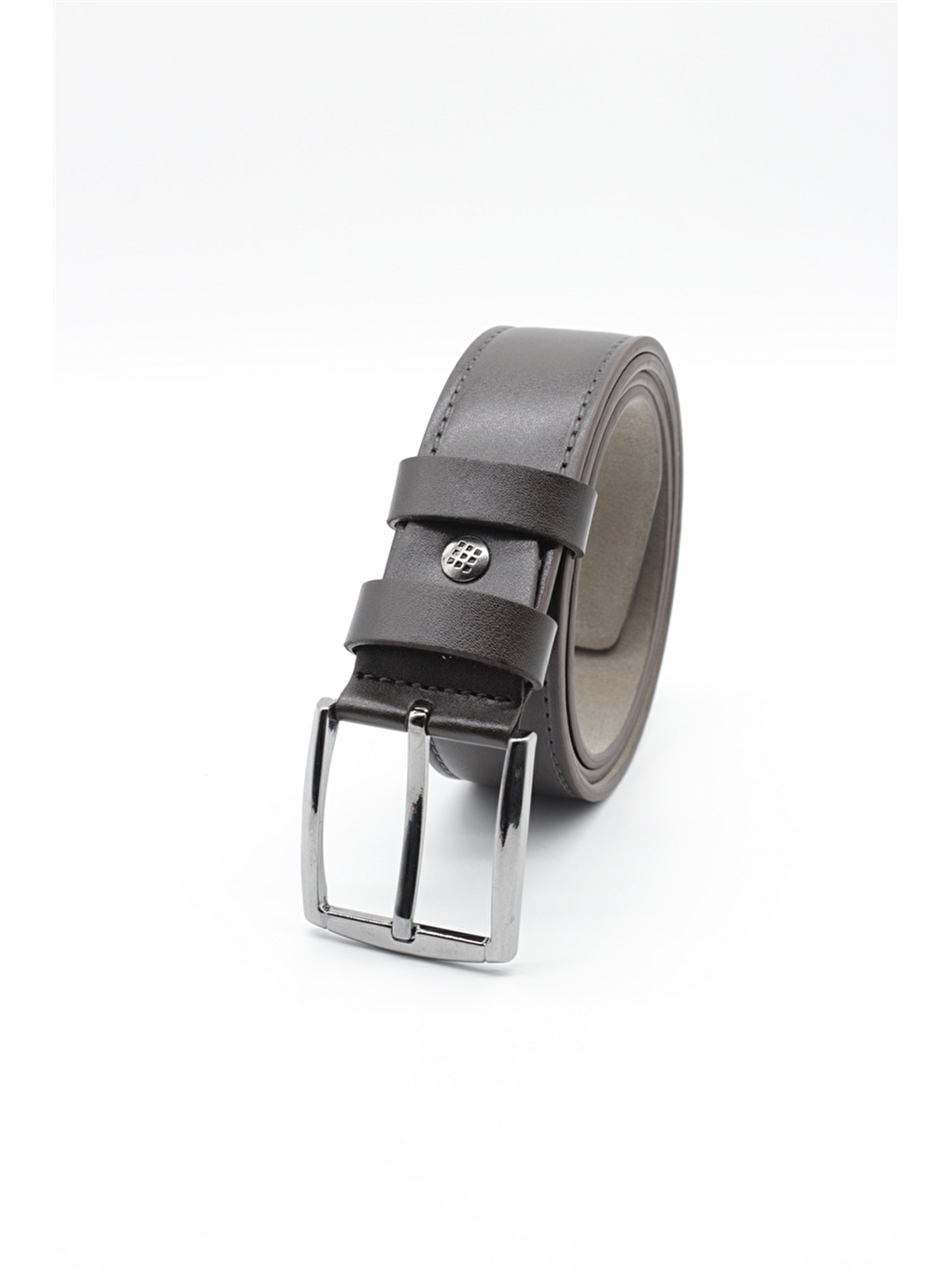 Kahverengi Düz Analin Casual Suni Deri Dikişsiz Kemer 1046255203