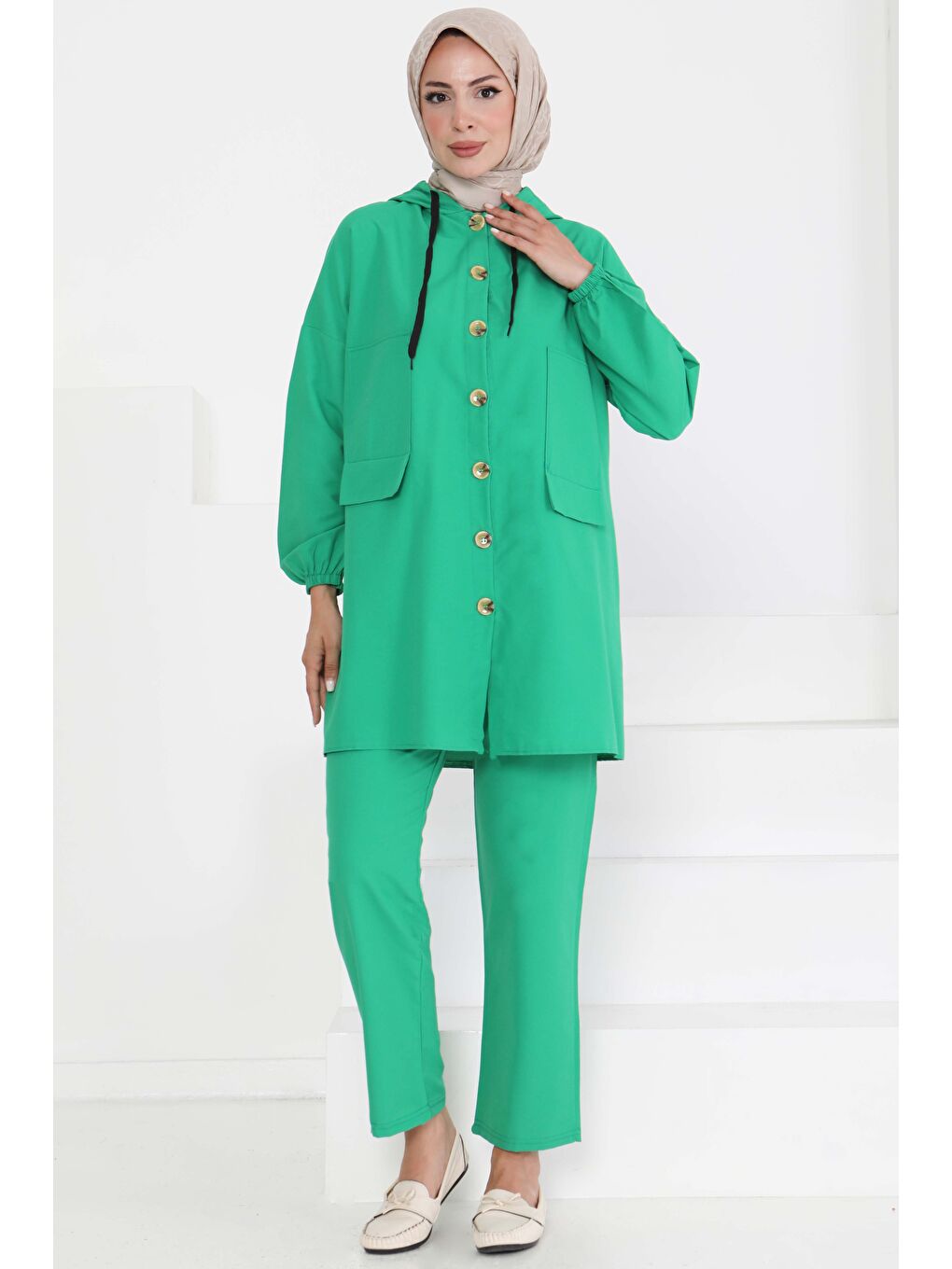 Yeşil Tunik Pantolon İkİli Takım Yesil - 27290-3