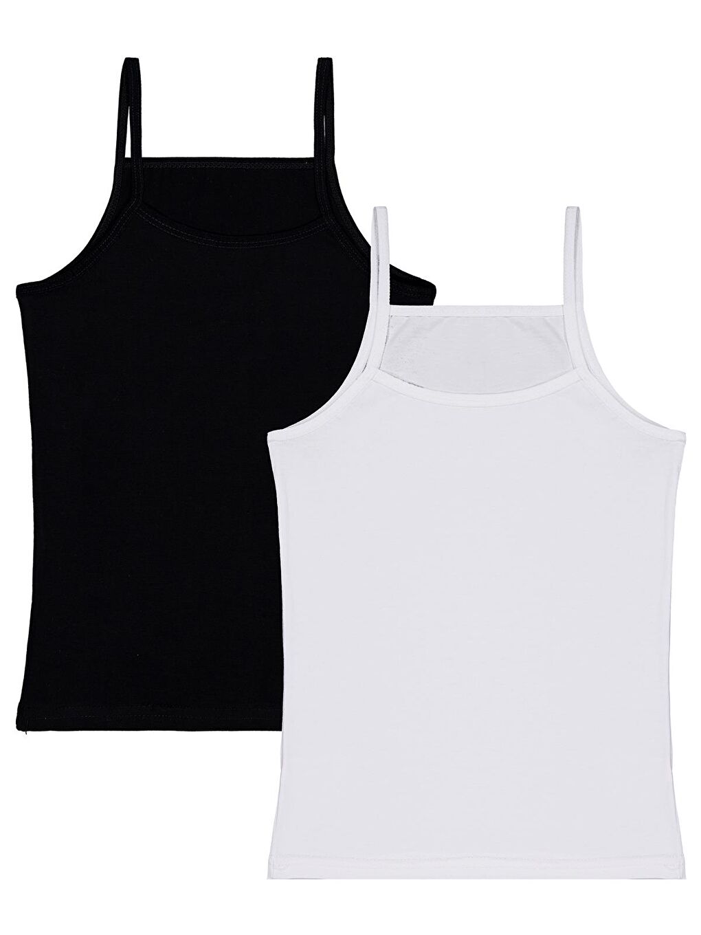 Domi Kids Siyah-Beyaz 2-8 Yaş Kız Çocuk 2'li Atlet - Standart