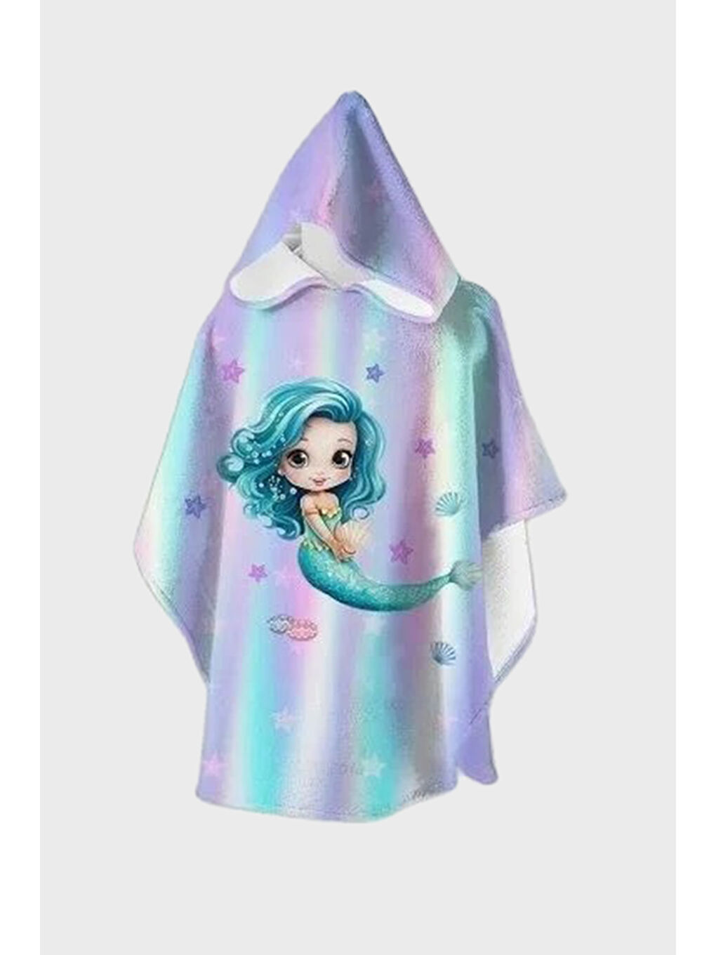 Lila Seastar Desenli Pamuklu Kapüşonlu Uv Korumalı Havlu Panço SP2515000008