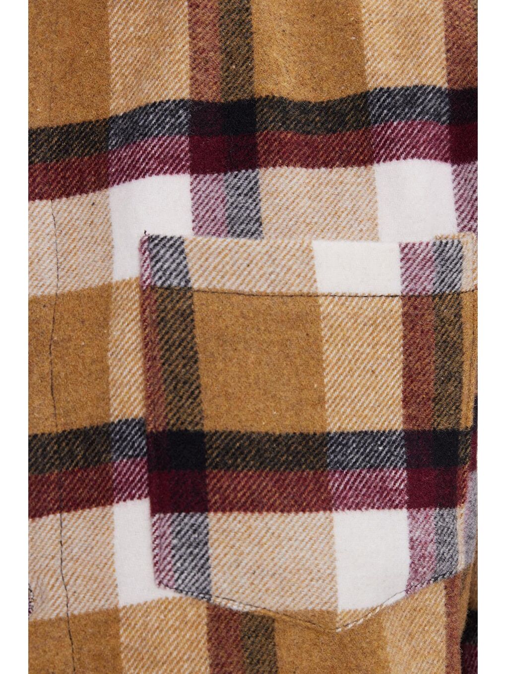 Bej Erkek Regular Fit Rahat Kesim Kışlık Kareli Oduncu Gömlek-5