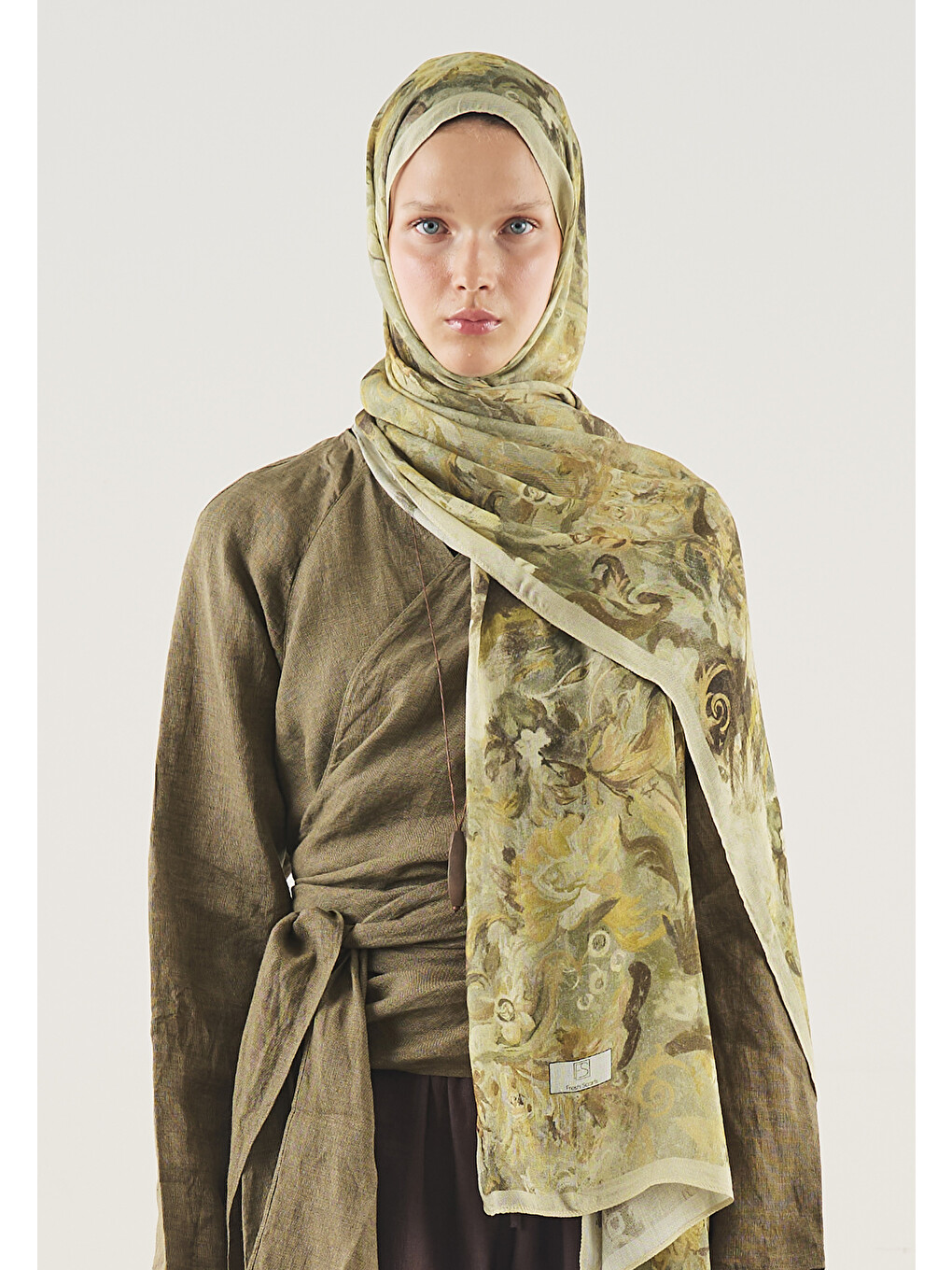 Floral Legacy Desen Soft Viskon Şal Çağla Yeşili-1