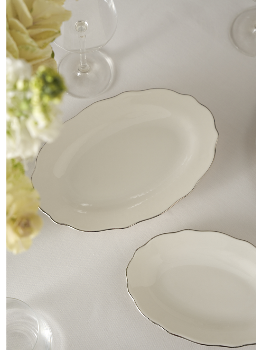 Gri Victoria Porselen Sunum Tabağı Silver (25 cm)-3