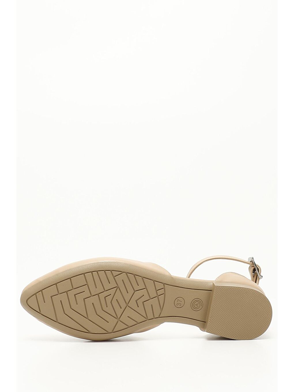 Bej NUDE  Sivri Burun Yanları Açık Bilek Bağlı Kadın Babet 35244-3