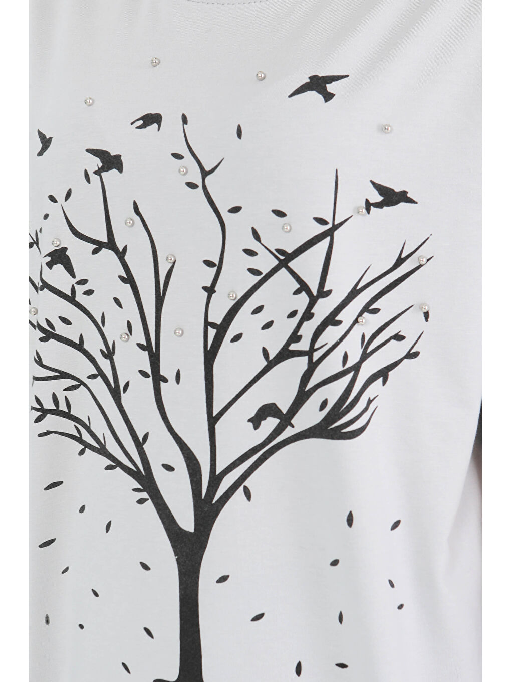 Bej Baskılı Taşlı T-Şhirt Taş - 27375-3