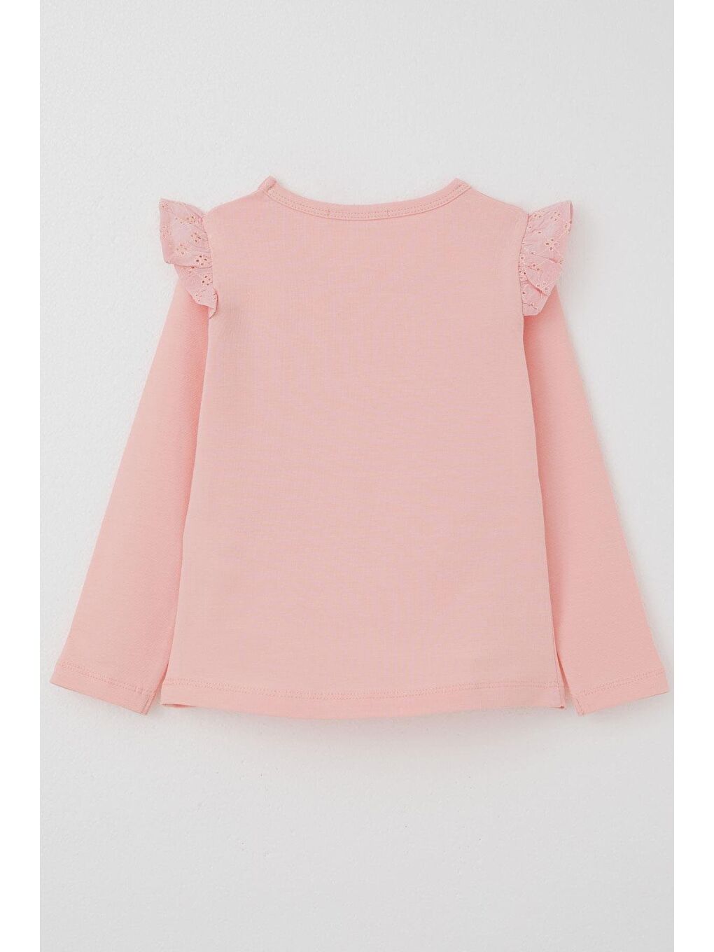 Kız Çocuk Uzun Kollu Tişört Basic Güpürlü Pembe (3-6 Yaş)-4