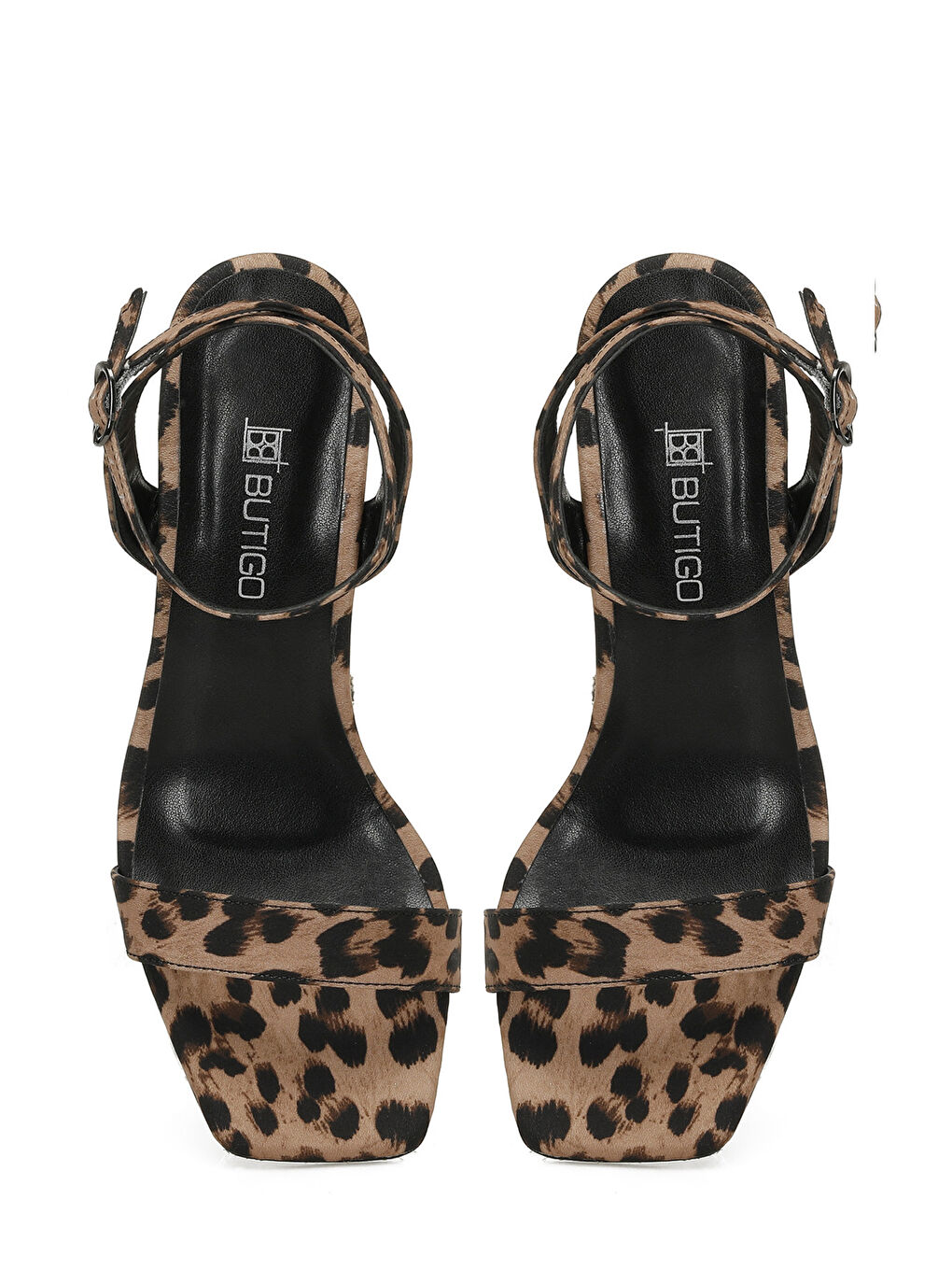 Kahverengi 25S-006 5FX Leopar Kadın Topuklu Sandalet-3