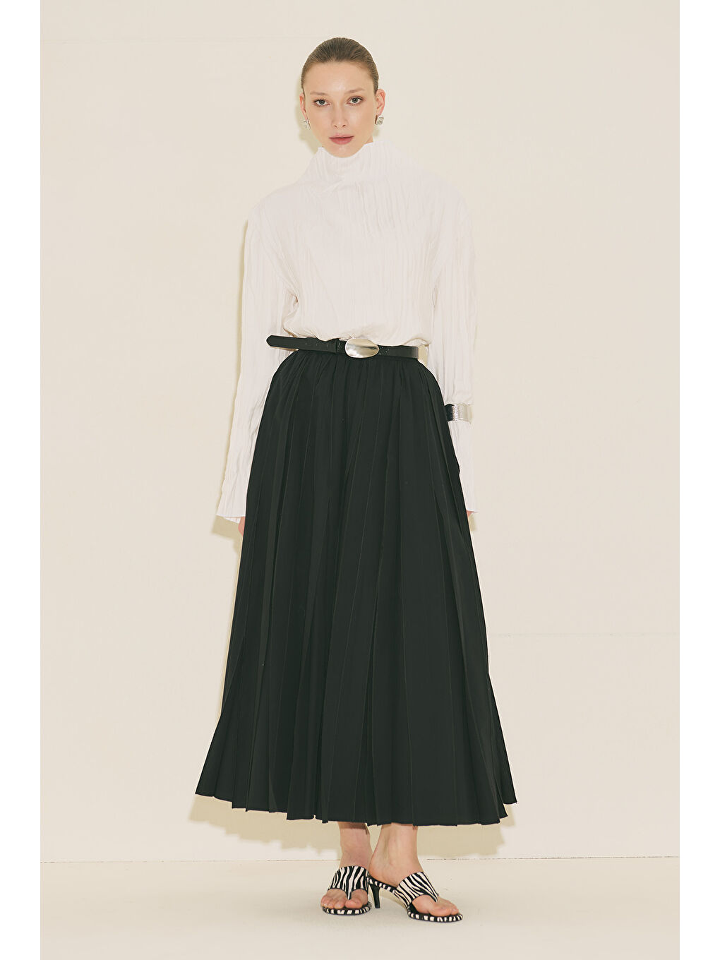 Crush Kumaşlı Bluz Ekru-2