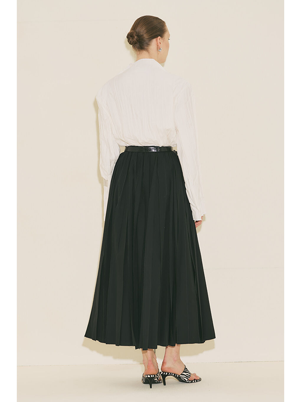 Crush Kumaşlı Bluz Ekru-3