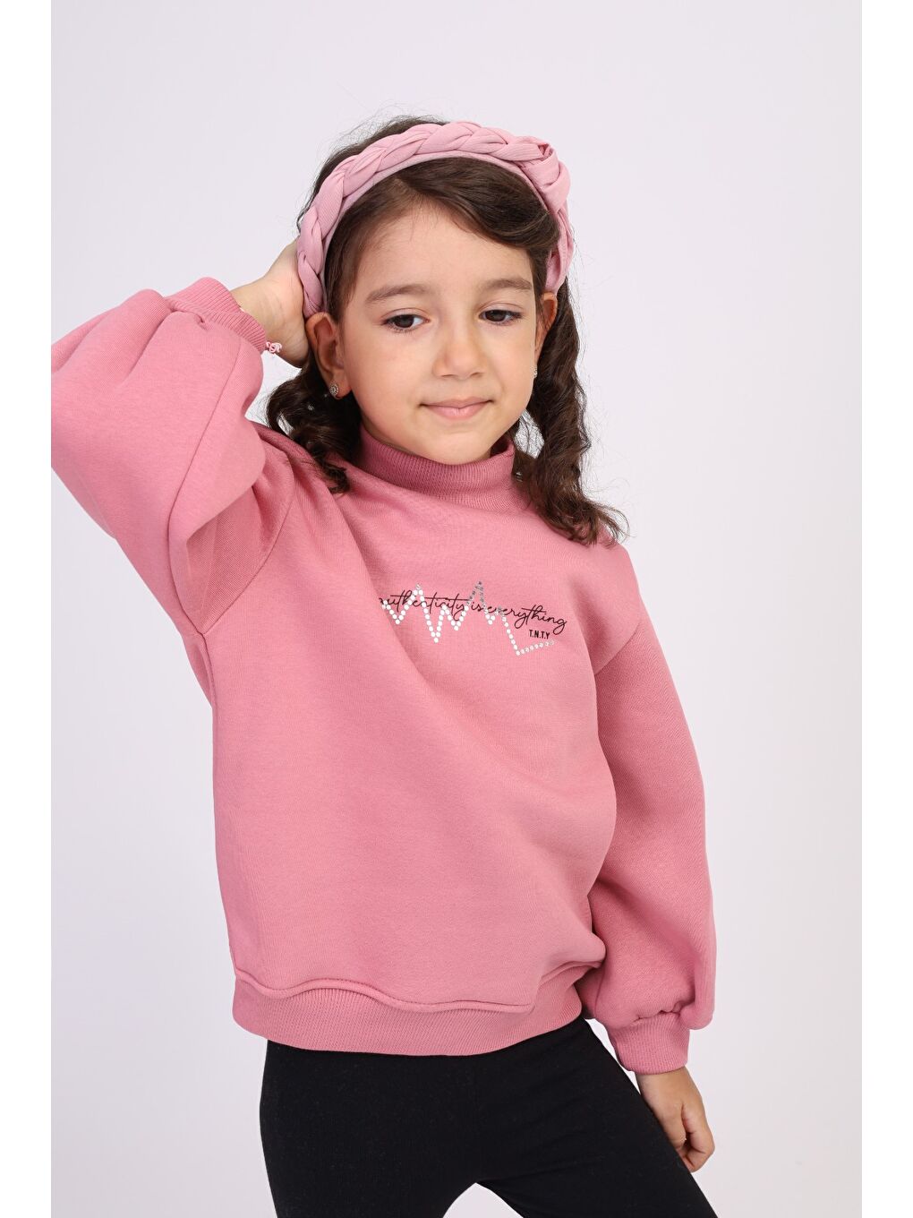 Toontoykids Pembe Kız Çocuk Baskılı Sweatshirt