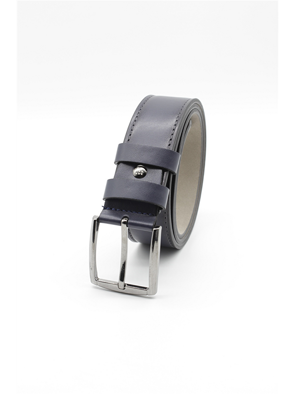 Lacivert Düz Analin Casual Suni Deri Dikişsiz Kemer 1046255203