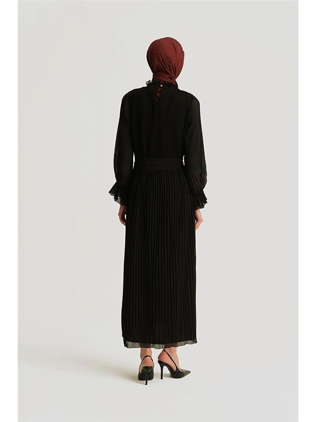 Piliseli Elbise 25Yd4235 Siyah-3