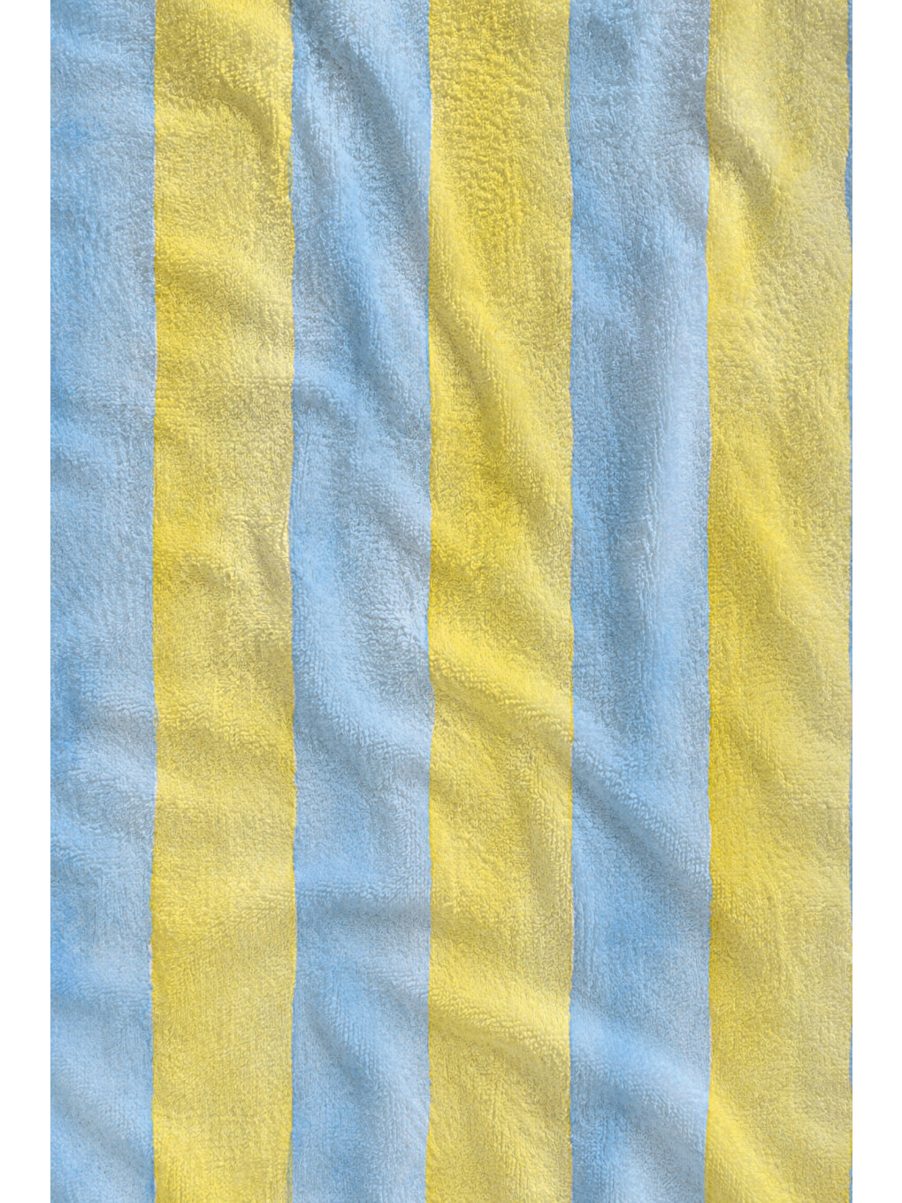 Pastel Sarı Mavi Suluboya Çizgili Desenli 70x150 Plaj Havlusu - Dijital Baskılı Solmaz Banyo Havlusu-2