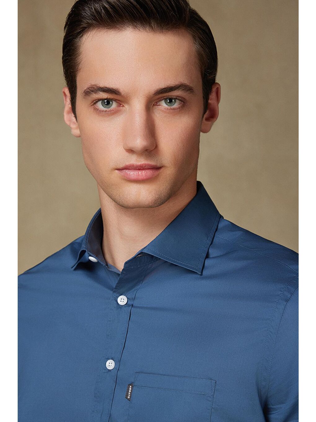 Vento Poplin Pamuklu Comfort Fit Lacivert Klasik Yaka Erkek Düz %100 Pamuk Gömlek-3