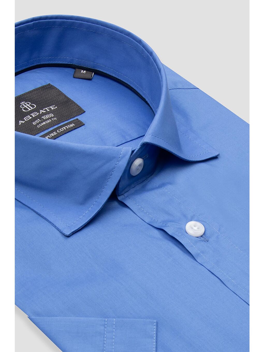 Vento Poplin Pamuklu Comfort Fit Koyu Mavi Klasik Yaka Erkek Düz %100 Pamuk Gömlek-1