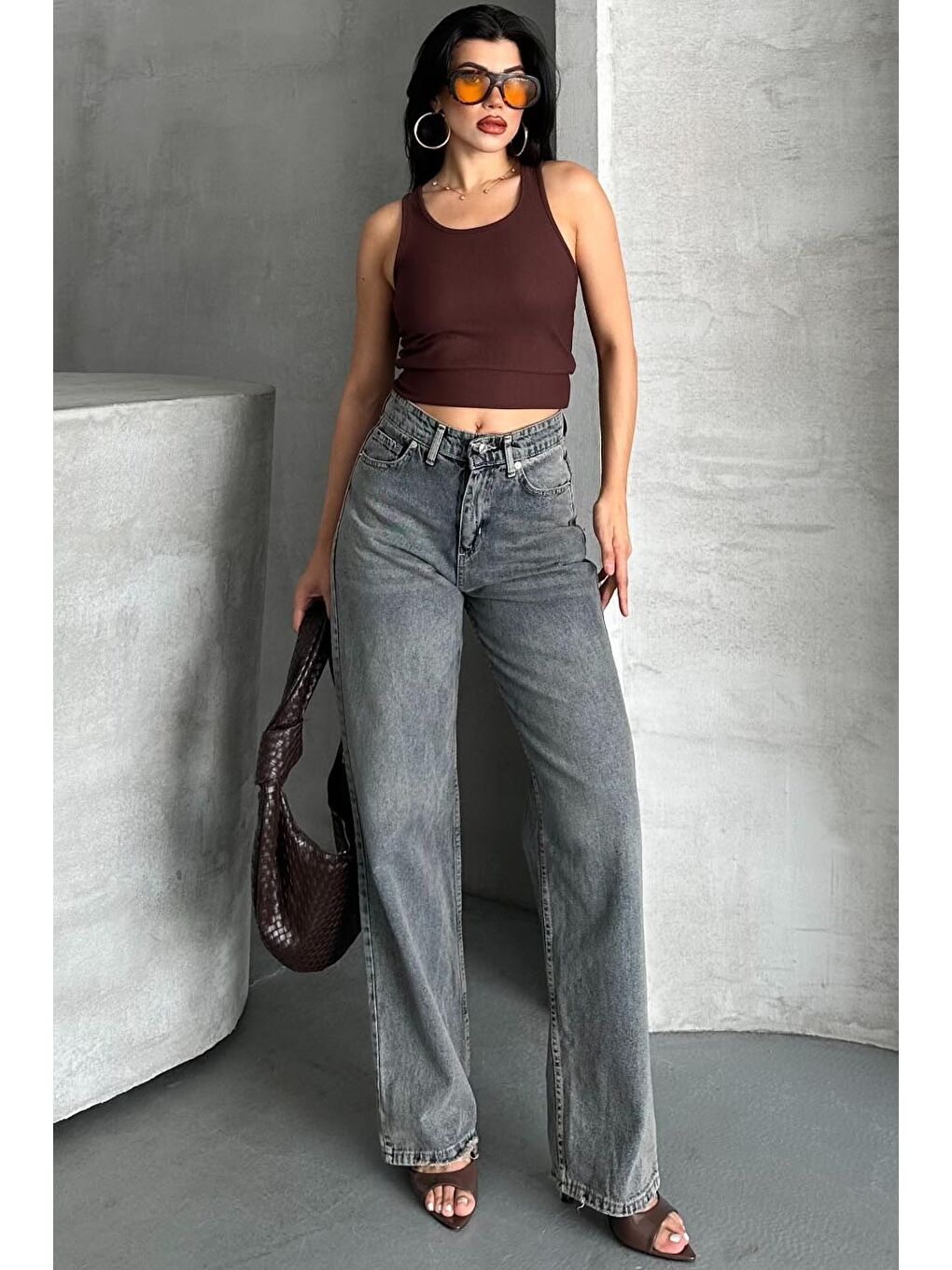 Palazzo Pantolon Mavi Kar Yikama - 27358-1