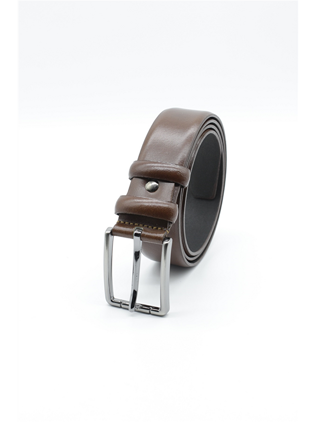 Kahverengi Taba Düz Classic %100 Deri Dikişsiz Kemer 1046255307