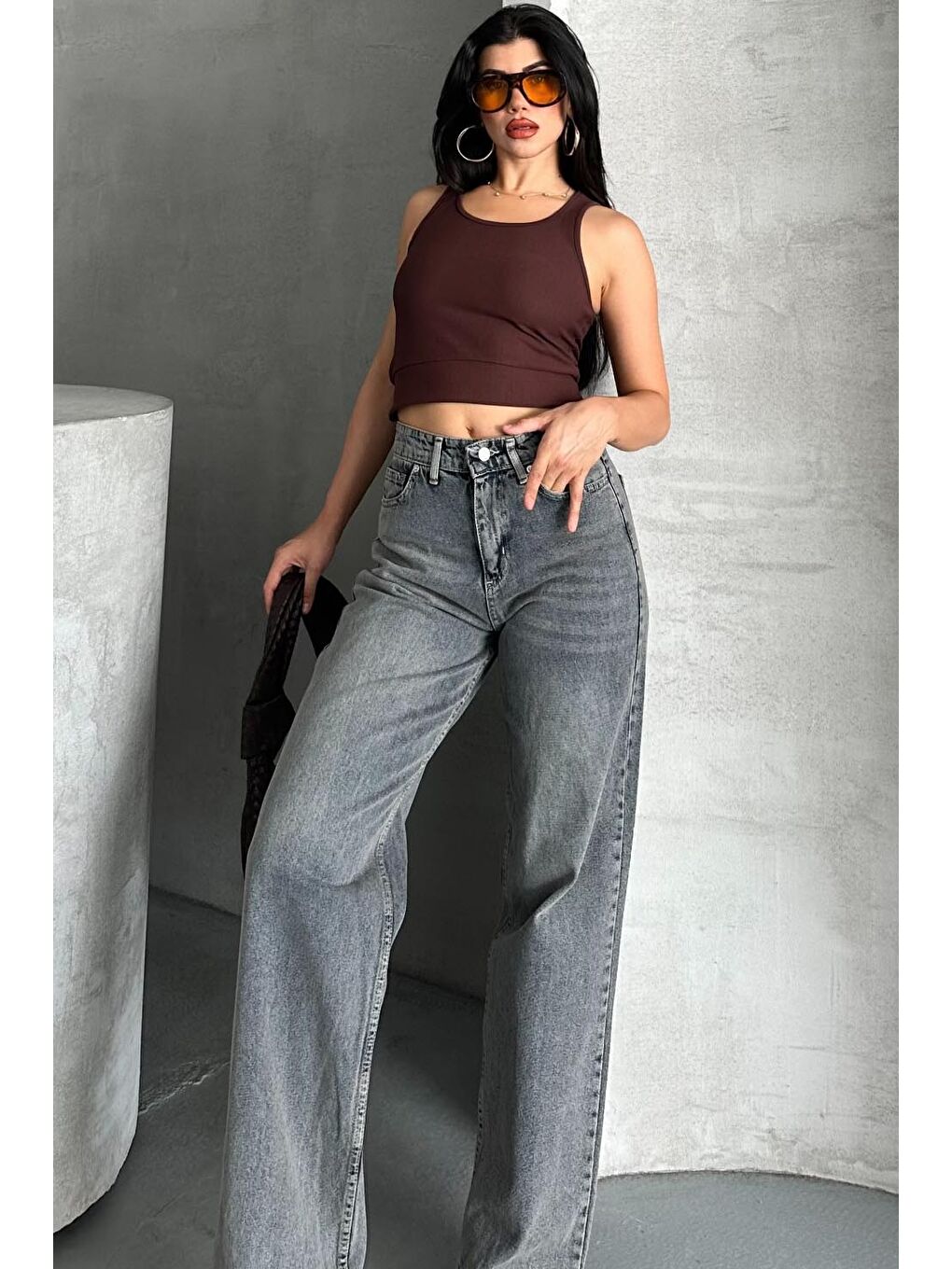 Palazzo Pantolon Mavi Kar Yikama - 27358-2