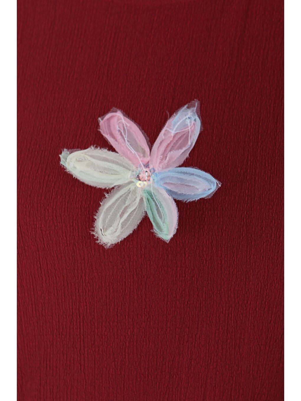 Çiçek Detaylı İkili Takım Bordo - 27371-3