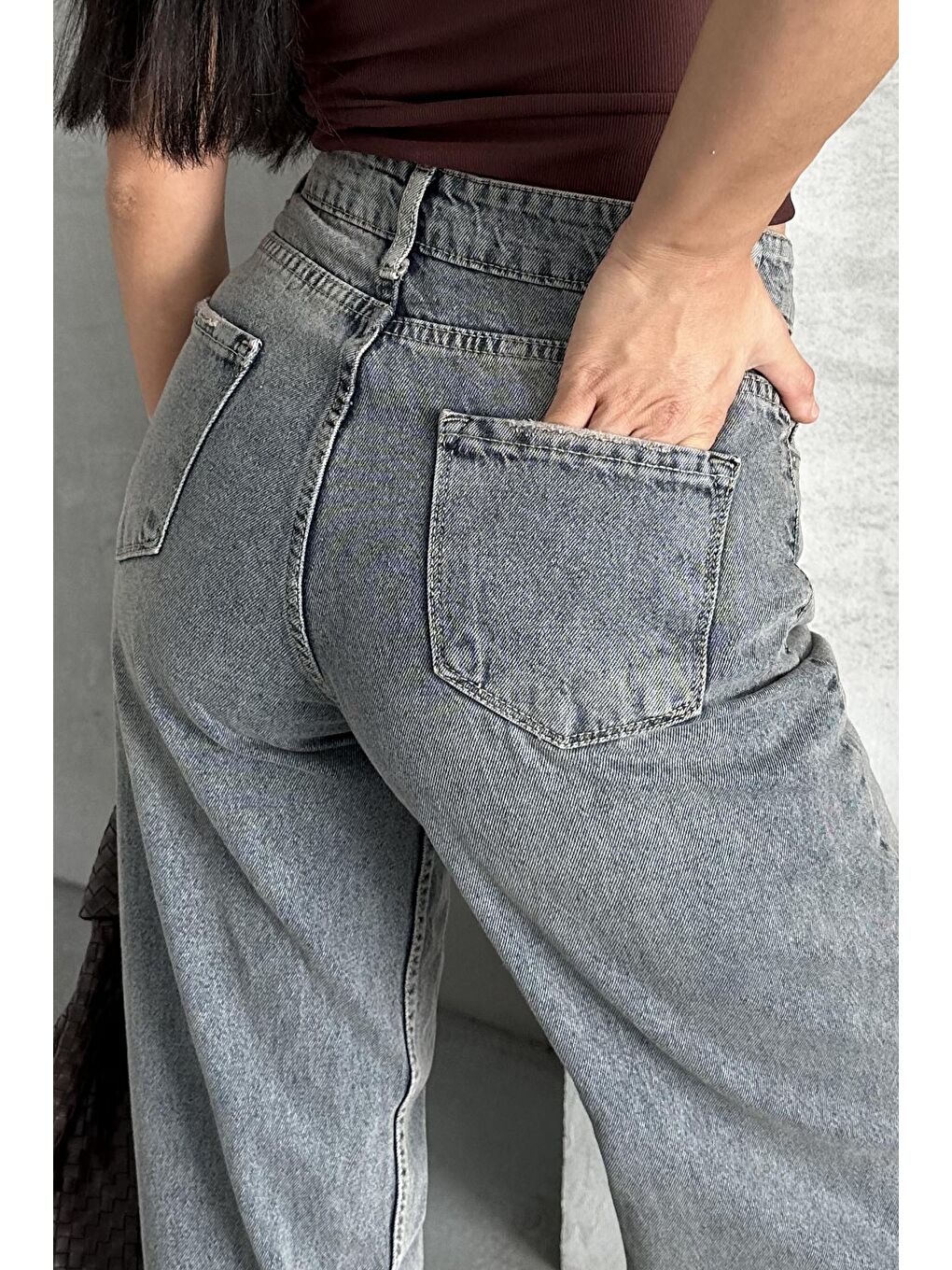 Palazzo Pantolon Mavi Kar Yikama - 27358-3