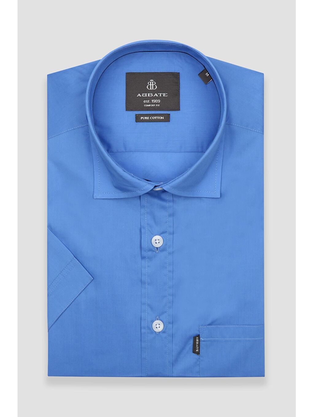 Vento Poplin Pamuklu Comfort Fit Koyu Mavi Klasik Yaka Erkek Düz %100 Pamuk Gömlek-4