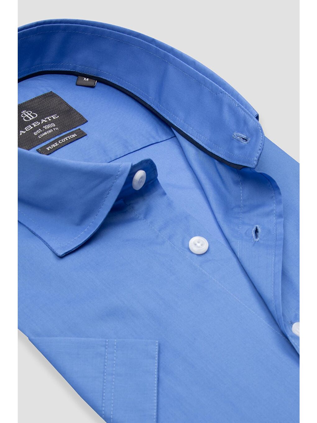 Vento Poplin Pamuklu Comfort Fit Koyu Mavi Klasik Yaka Erkek Düz %100 Pamuk Gömlek-5