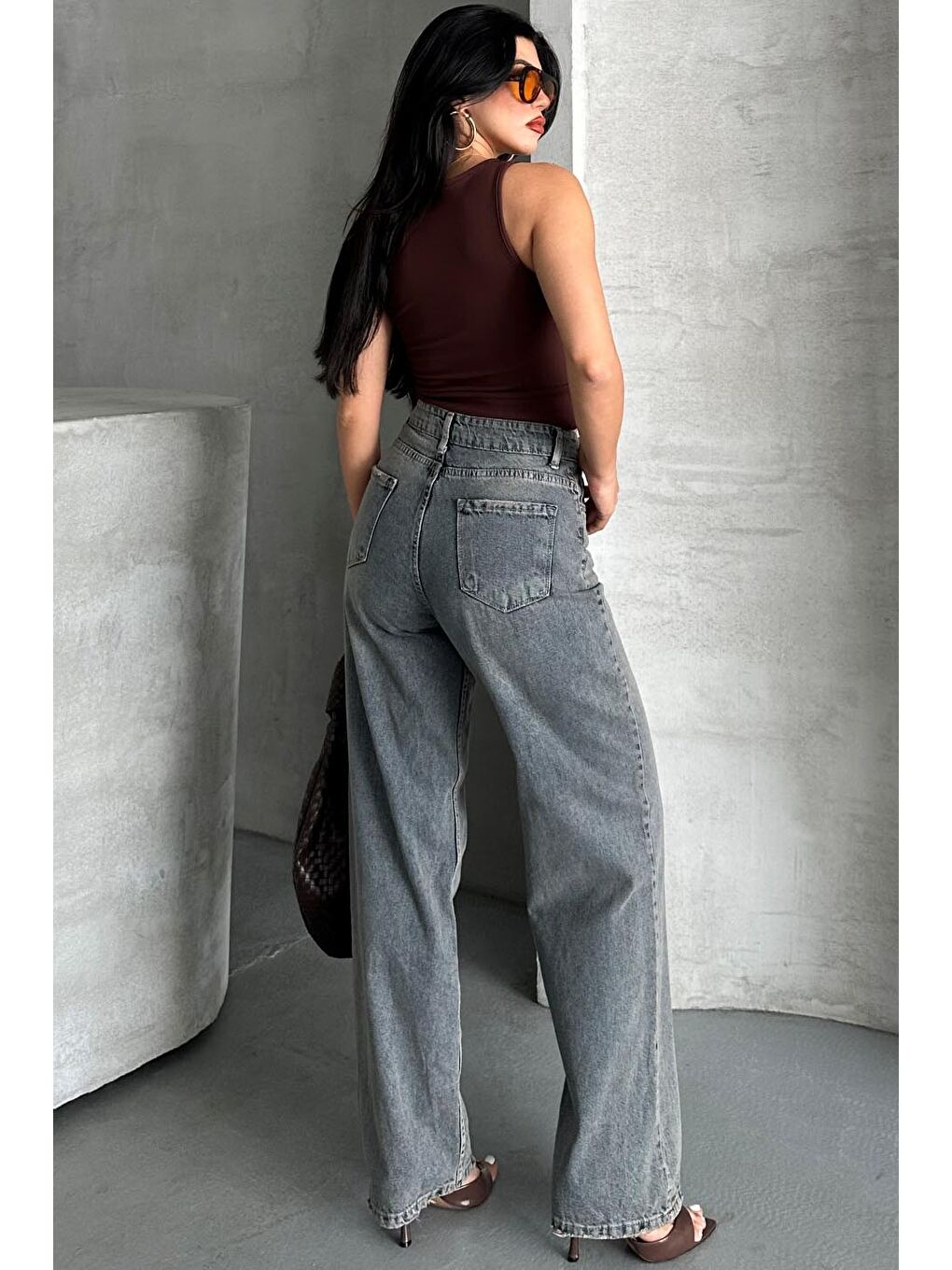 Palazzo Pantolon Mavi Kar Yikama - 27358-4