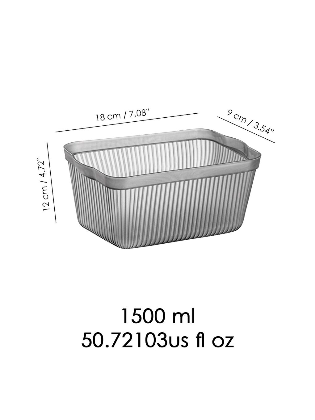 Gri 6'lı Set Perry Mutfak Buzdolabı Derin Dondurucu Kabı Buzdolabı Dolap Erzak Düzenleme 1,5 lt Füme-2
