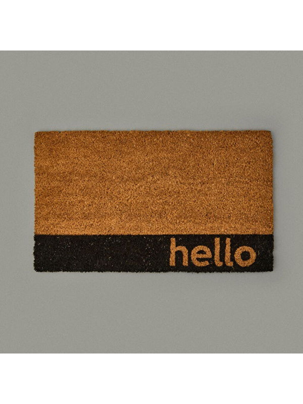 Giz Home Bordürlü Hello Kapı Önü Paspası - Bej - 35x60 cm-1