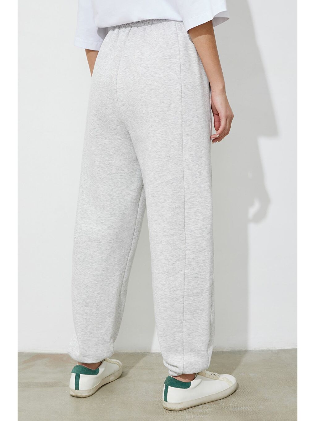 Beyaz Kadın Karmelanj Comfort Fit Eşofman Altı Mg1353-4