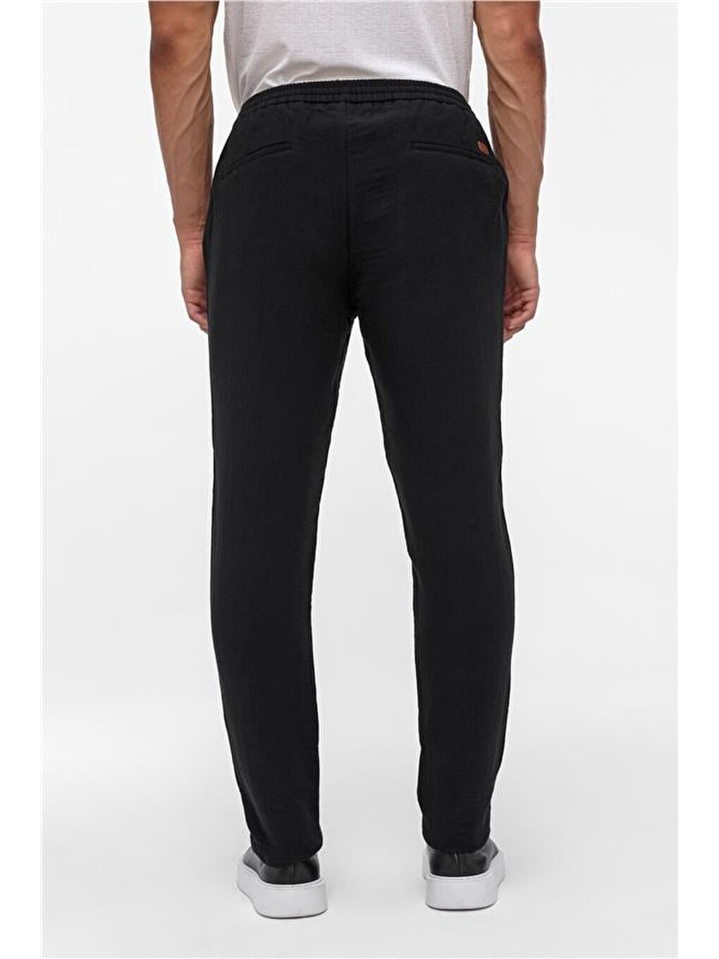 Siyah Slim Düz Jogger Pantolon-4