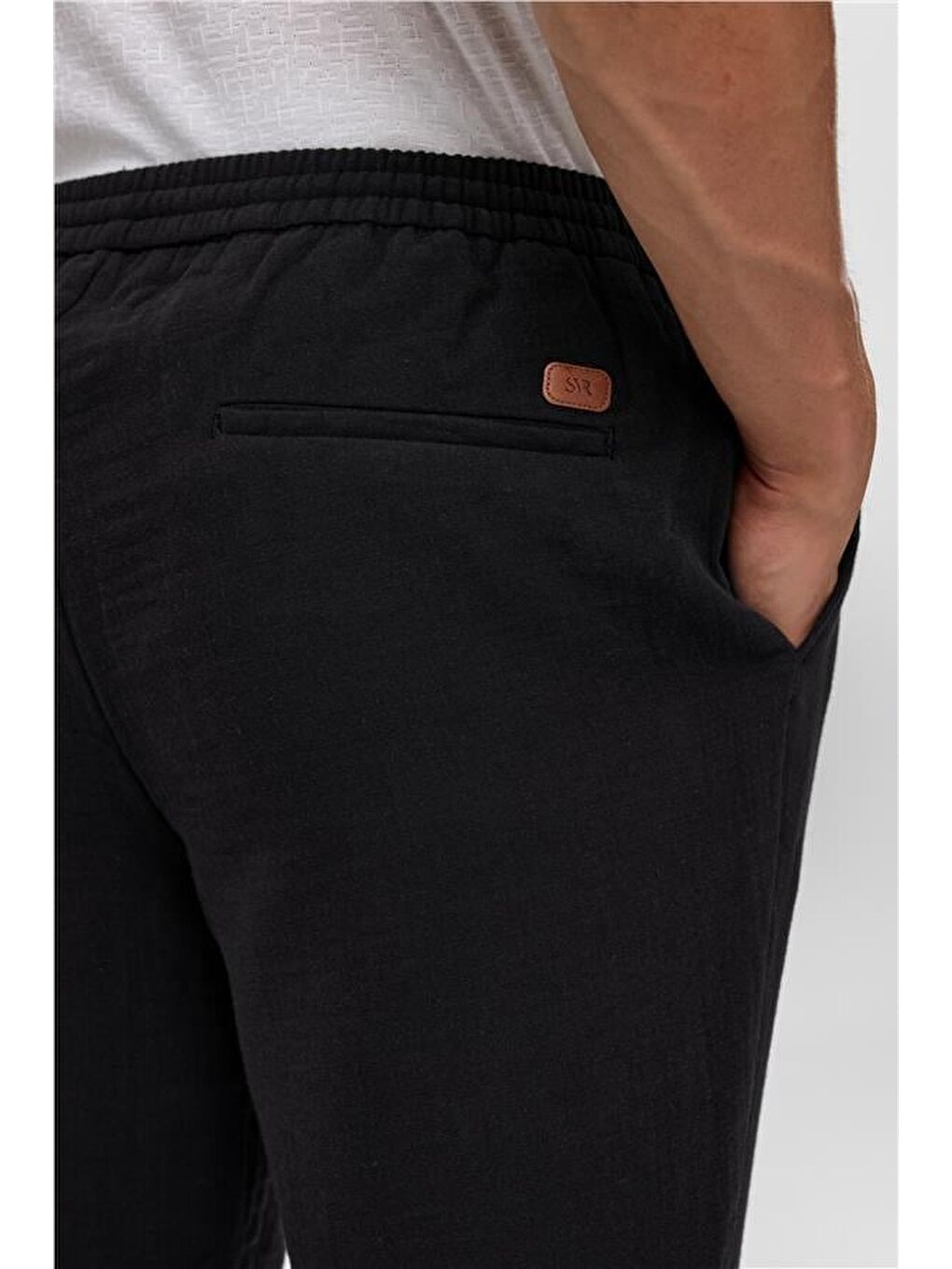 Siyah Slim Düz Jogger Pantolon-5