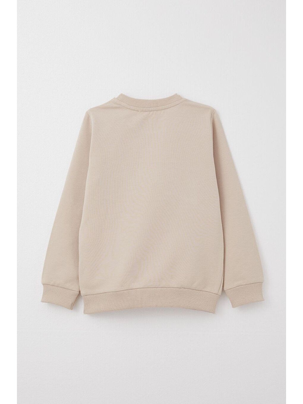 Erkek Bebek Eşofman Takım Şanslı Ayıcık Baskılı Yazı Nakışlı Bej (1-1.5 Yaş)-3